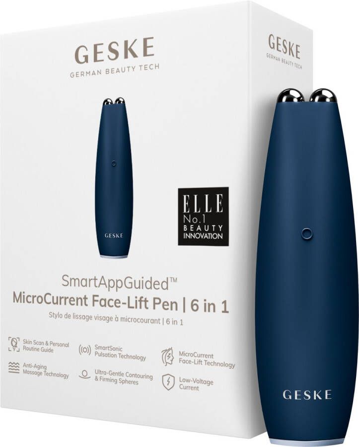 GESKE SmartAppGuided™ MicroCurrent Face-Lift Pen 6 in 1 Tools voor huidverzorging Anti-aging apparaat Facelift Jonge huid zonder rimpels Gezichtsapparaat