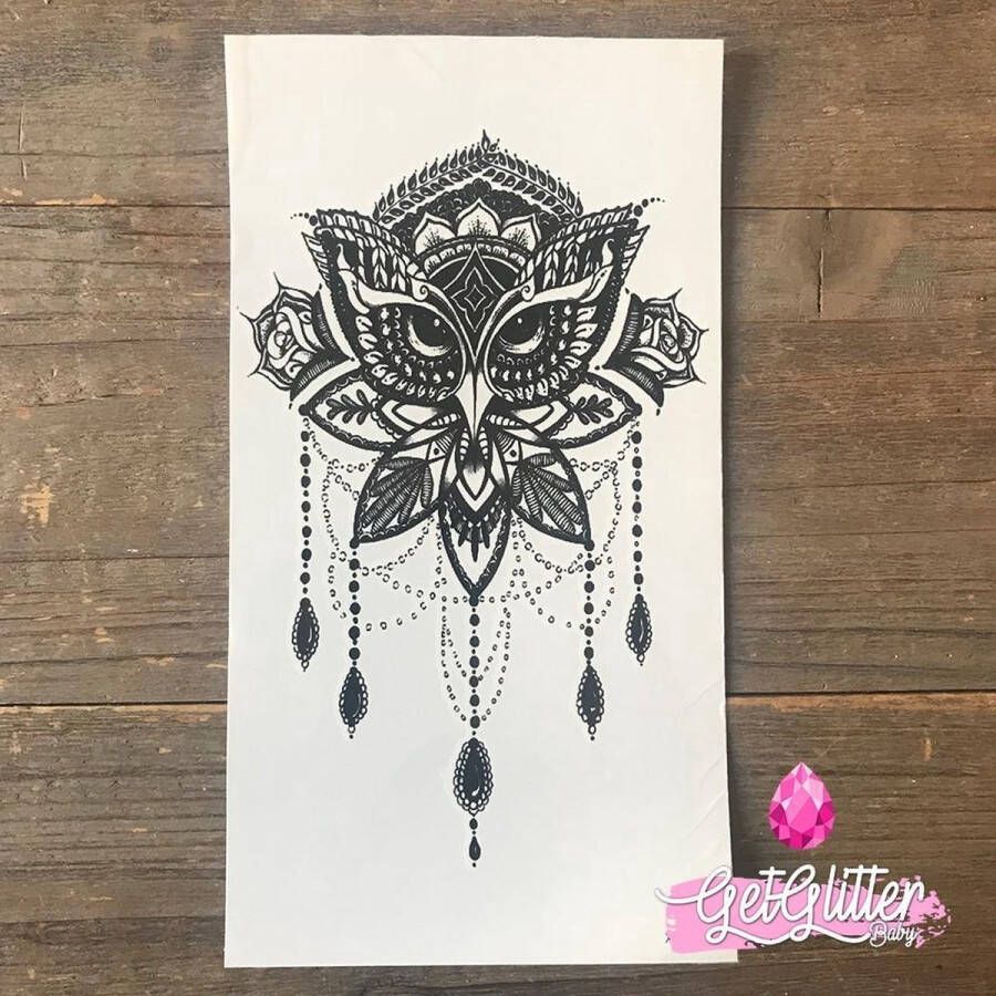 GetGlitterBaby Henna Plak Tattoos Tijdelijke Tattoo Nep Tatoeage Fake Temporary Tattoo Sticker Wolf