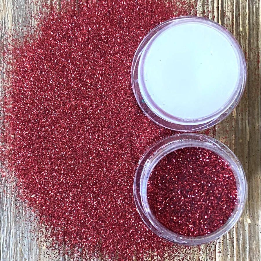 GetGlitterBaby Rode Fijne Poeder Biologische Biologisch Milieuvriendelijke afbreekbare Festival Glitters voor Lichaam en Gezicht Jewels Vegan Bio Biodegradable Face Body Glitter Glue Rood + Huid Lijm