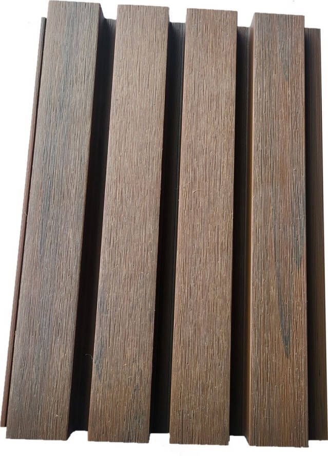 Gevelbekleding-composiet gevelbekleding Hout composiet Wandbekleding voor buiten buitenpanelen wandpanelen sample Kleur Rustic Teak sample stuk 10cm