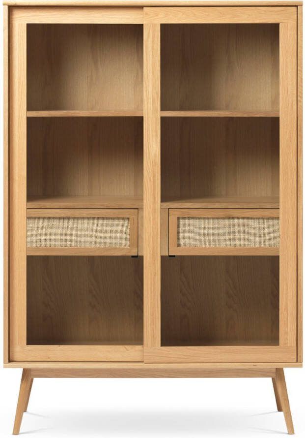 Gewoonstijl Olivine Boas houten vitrinekast naturel 160 x 40 cm