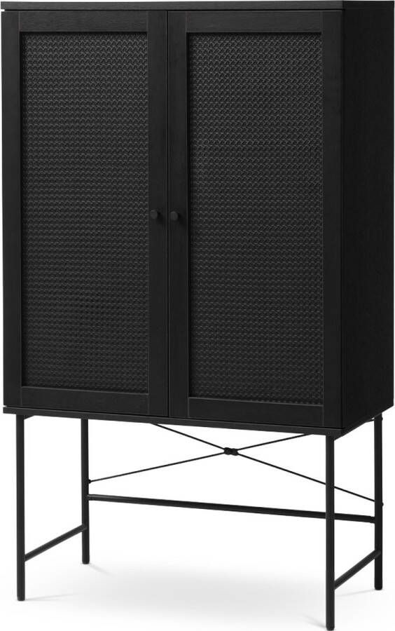 Gewoonstijl Olivine Jari houten opbergkast zwart 135 x 80 cm