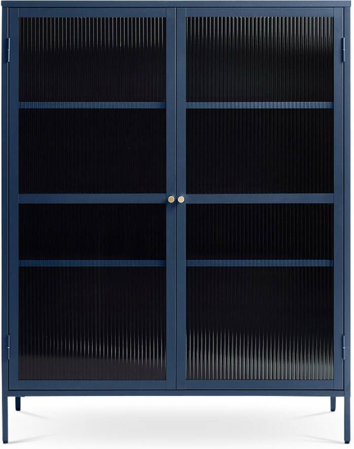 Gewoonstijl Olivine Katja metalen vitrinekast blauw 111 x 140 cm