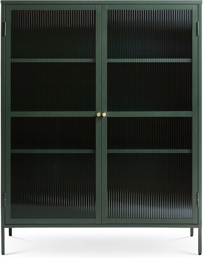 Gewoonstijl Olivine Katja metalen vitrinekast groen 111 x 140
