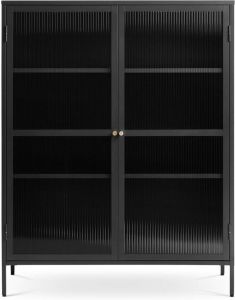 Gewoonstijl Olivine Katja metalen vitrinekast zwart 111 x 140 cm