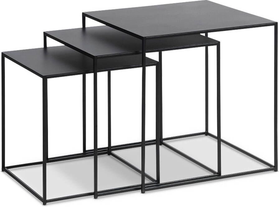 Gewoonstijl Olivine Sammie metalen bijzettafels zwart set van 3