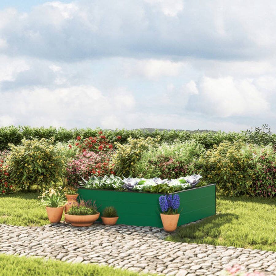 GFP 119 x 119 x 39 cm Moestuinbak Halfsize Groen
