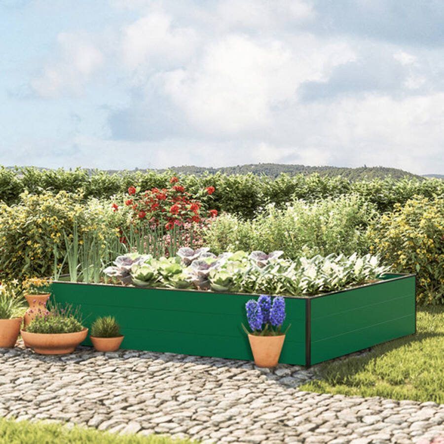 GFP 195 x 150 x 39 cm Moestuinbak Halfsize Groen