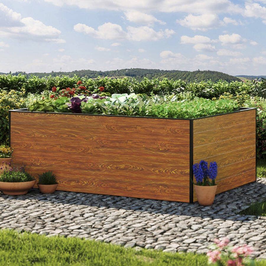 GFP 195 x 150 x 77 cm Moestuinbak Standard Christina Laklaag met houtoptiek