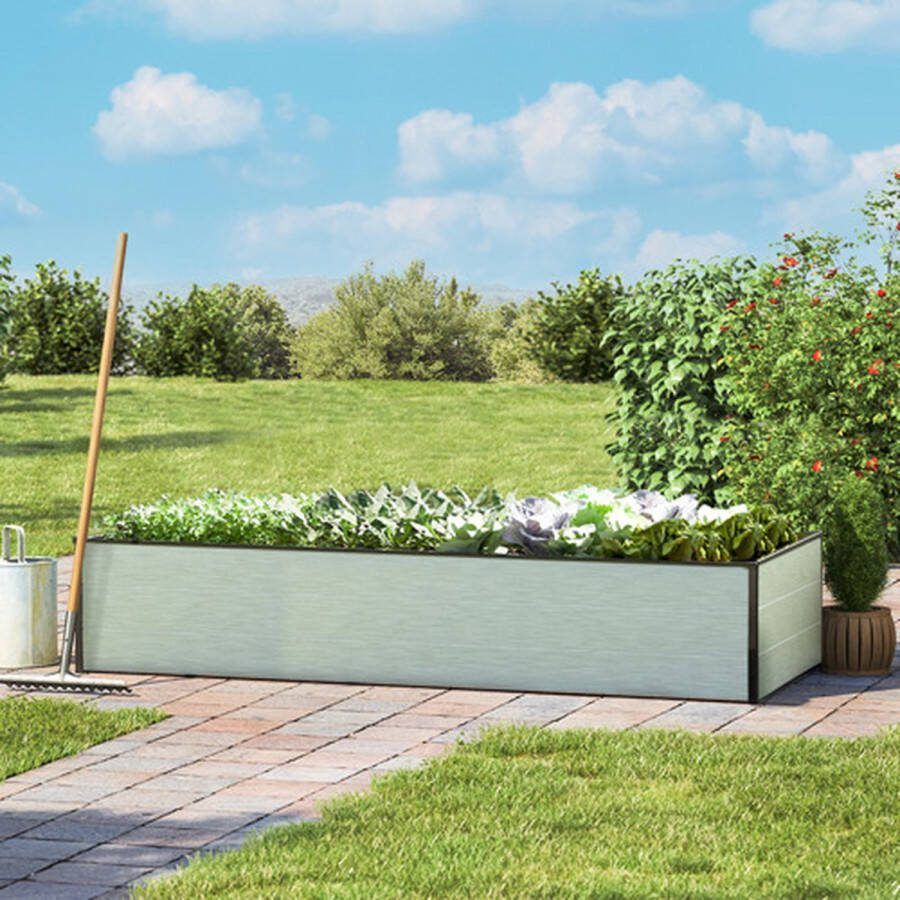 GFP 195 x 77 x 39 cm Moestuinbak Halfsize Aluminium (geanodiseerd)