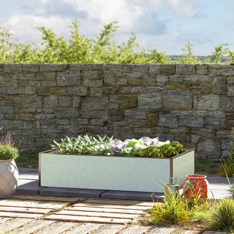GFP 195 x 99 x 39 cm Moestuinbak Halfsize Aluminium (geanodiseerd)