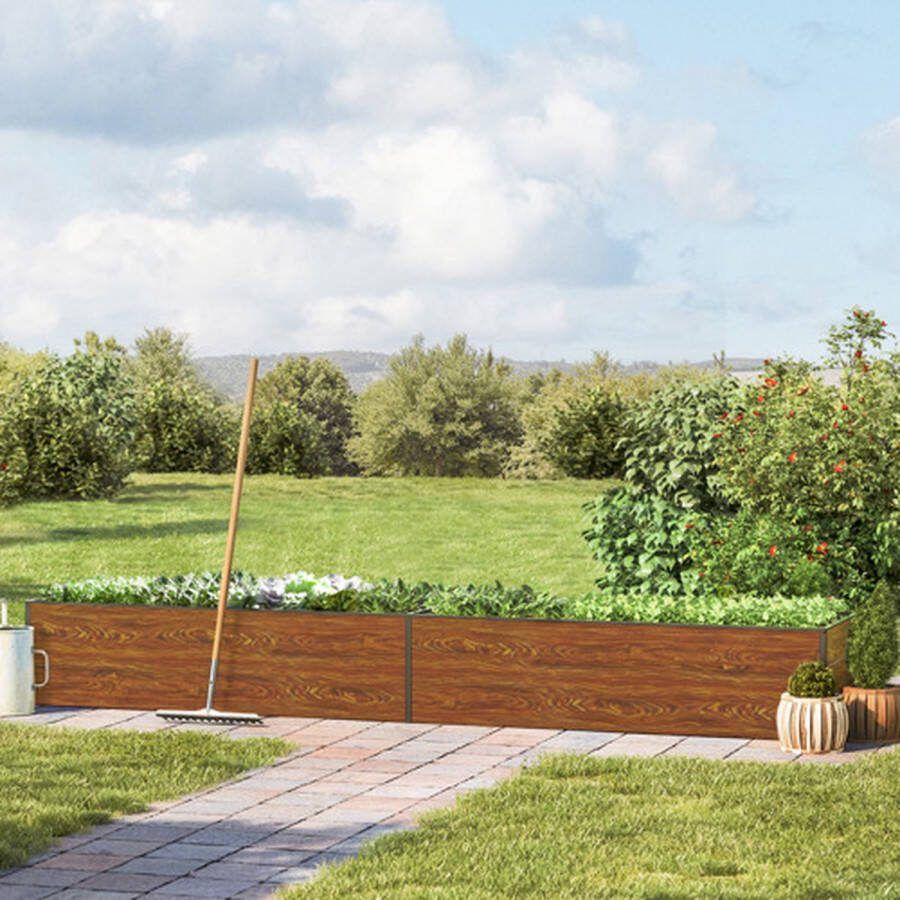 GFP 297 x 99 x 39 cm Moestuinbak Halfsize Laklaag met houtoptiek
