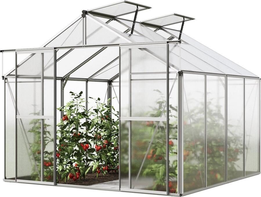 GFP Tuinkas Orchidee 4 aluminium frame 256x256 cm polycarbonaat panelen