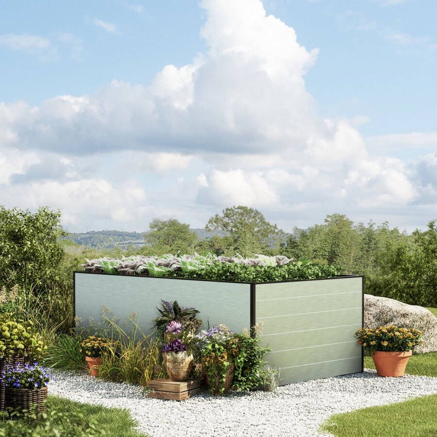 GFP Moestuinbak Christina voor groenten planten & kruiden 195x77x77 cm HOUT OPTIEK stevig en weerbestendig met aluminium holkamerprofielen made in Oostenrijk