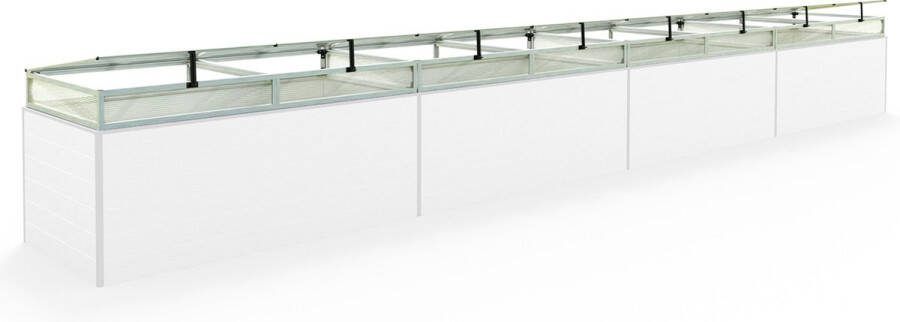 GFP Moestuinbak opzetstuk van aluminium en polycarbonaat Tuinkas plantenbak voor tuin balkon met dakvenster kleppen UV en weerbestendig 99 x 771 cm
