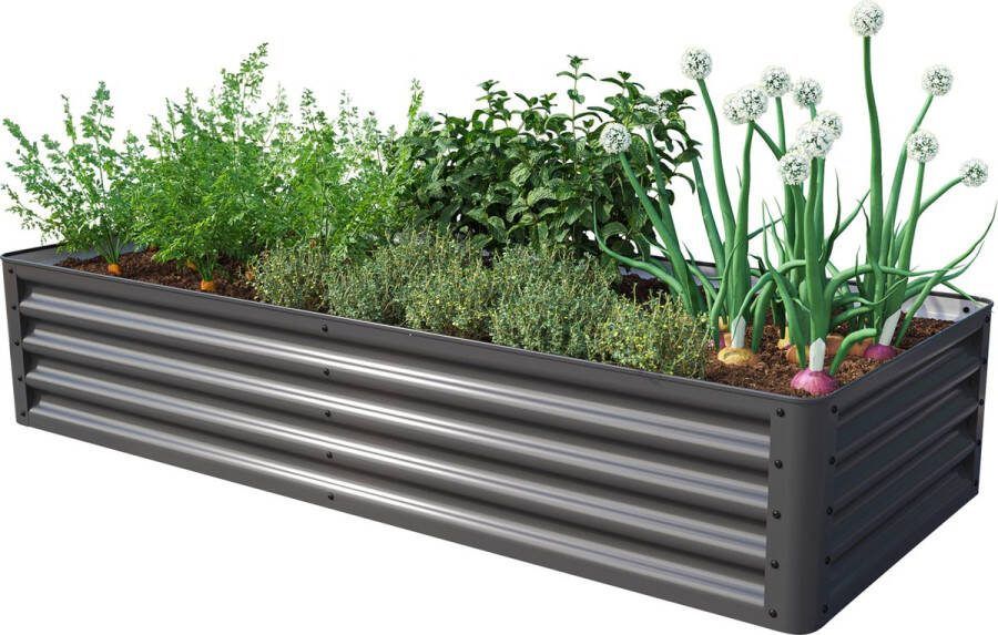 GFP PRIMEYARD Moestuinbak LUCA antraciet stalen constructie 180x75x35 cm