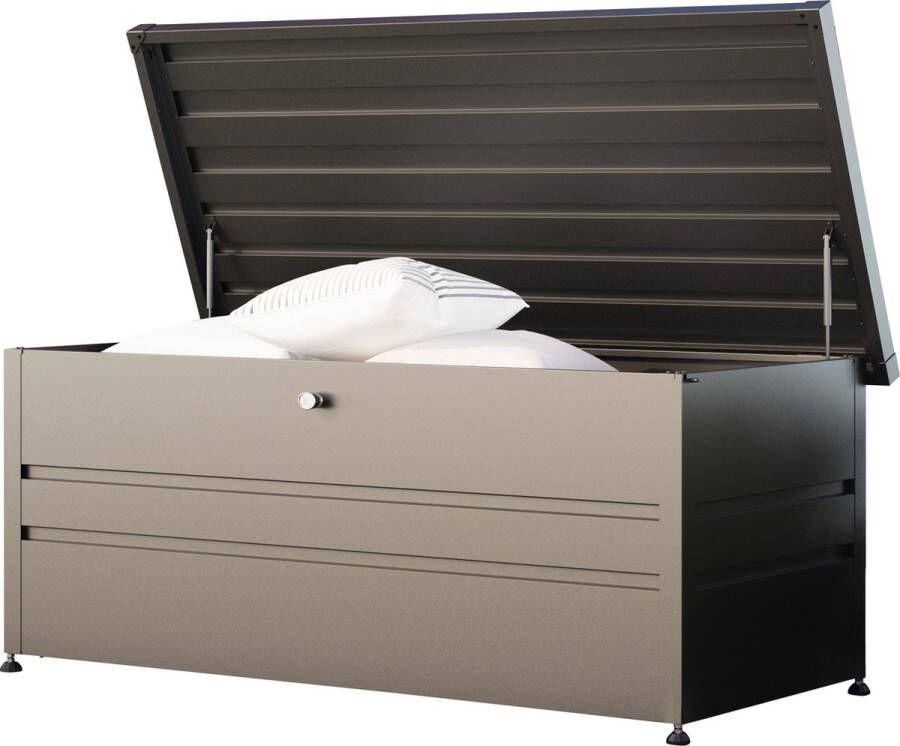 GFP PRIMEYARD tuinbox 182x84x72 cm tuinkist kussenbox opberg kist metaal antraciet waterdicht
