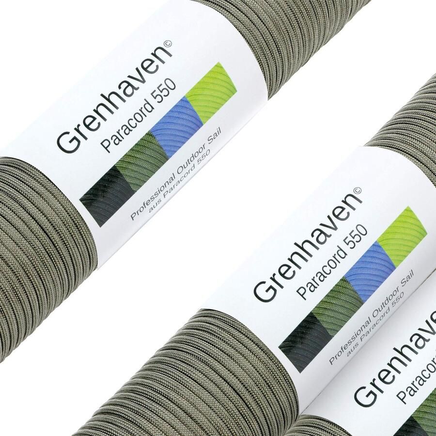 GGH Grenhaven Paracord touw olijfgroen parachutekoord universeel inzetbaar survivaltouw met 7 strengen 30m 550lbs 100ft van scheurbestendig parachutekoord Let op!!! Niet geschikt voor klimmen