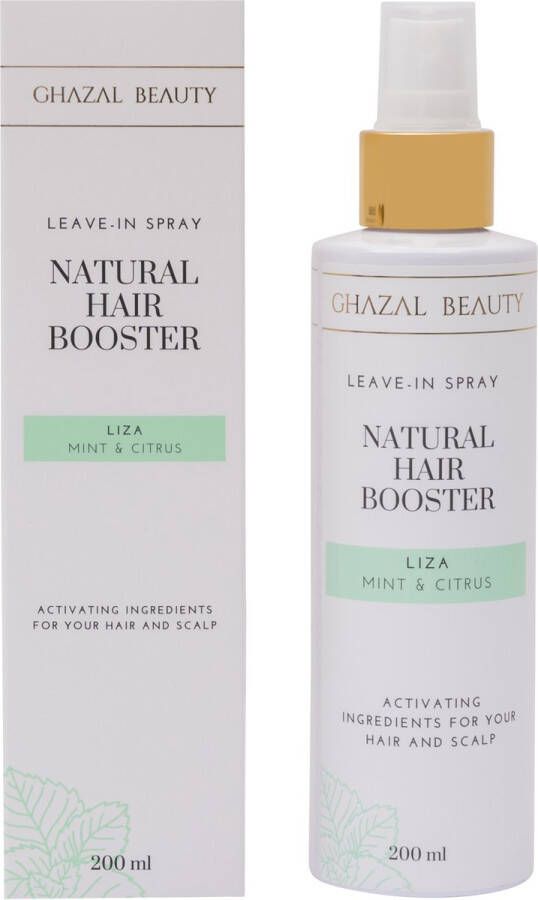 Ghazal Beauty Natural Hair Booster Natuurlijke Haarverzorging Leave in Spray Natuurlijke Droogshampoo Mint & Citrus