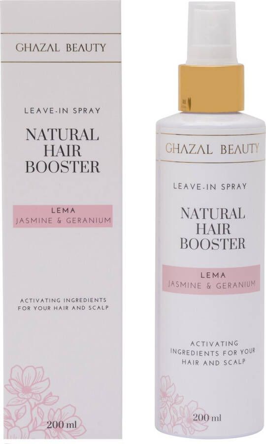 Ghazal Beauty Natural Hair Booster Natuurlijke Haarverzorging Leave in Spray Natuurlijke Droogshampoo Jasmine & Geranium