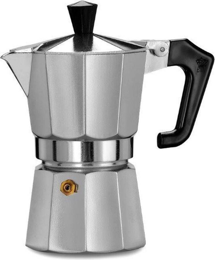 Ghidini Espresso kan Pezzetti 3-kops Italexpress aluminium espresso maker