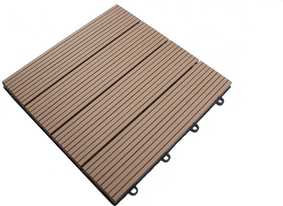 Giardino LUCCA terras tegel WPC 11st x 30x30cmx2mm bruin (1m³)