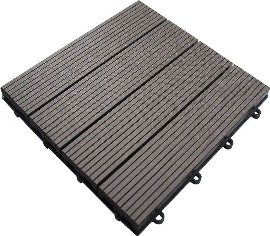 Giardino LUCCA terras tegel WPC 11st x 30x30cmx2mm donker grijs (1m³)