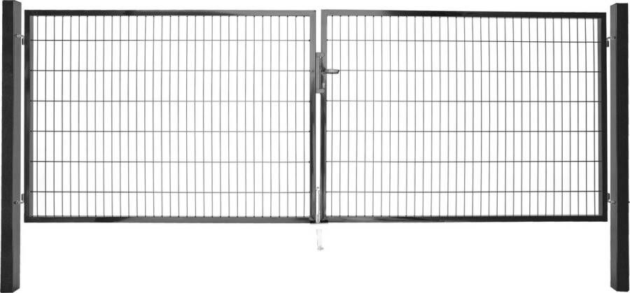Giardino Roma Milano dubbele poort H 100 x L 2x200cm antraciet