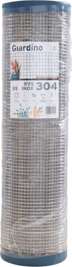 Giardino RVS 304 gel.gaas 12.7 x 1.05mm x 100cm x 25m