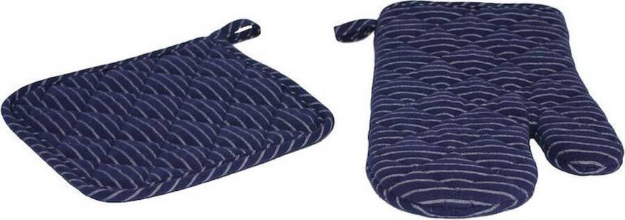 GIDEON textiel Gideon Ovenwant & pannenlap – 100% Katoen – Handzaam & Hittebestendig Blauw
