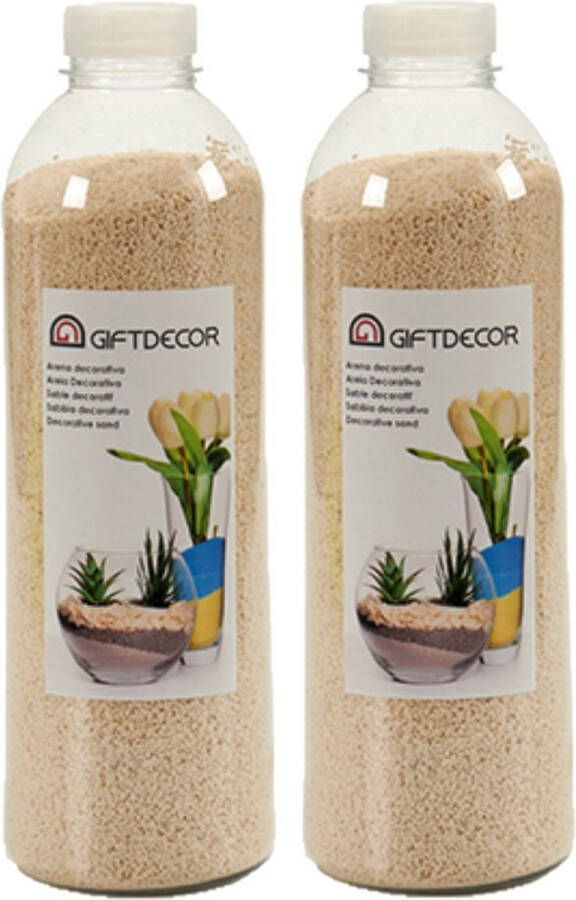 Giftdecor 2x pakjes hobby decoratiezand beige 1 5 kg Aquarium bodembedekking