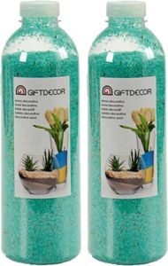 Giftdecor 2x pakjes hobby decoratiezand emerald groen 1 5 kg Aquarium bodembedekking