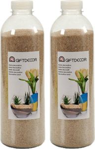 Giftdecor 2x pakjes hobby decoratiezand naturel bruin 1 5 kg Aquarium bodembedekking