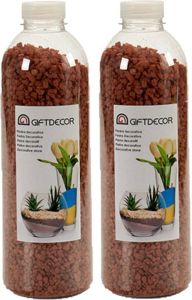 Giftdecor 4x pakjes decoratie steentjes kiezeltjes chocolade bruin 1 5 kg Aquarium bodembedekking