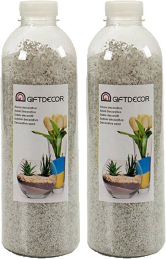 Giftdecor 4x pakjes hobby decoratiezand lichtgrijs 1 5 kg Aquarium bodembedekking