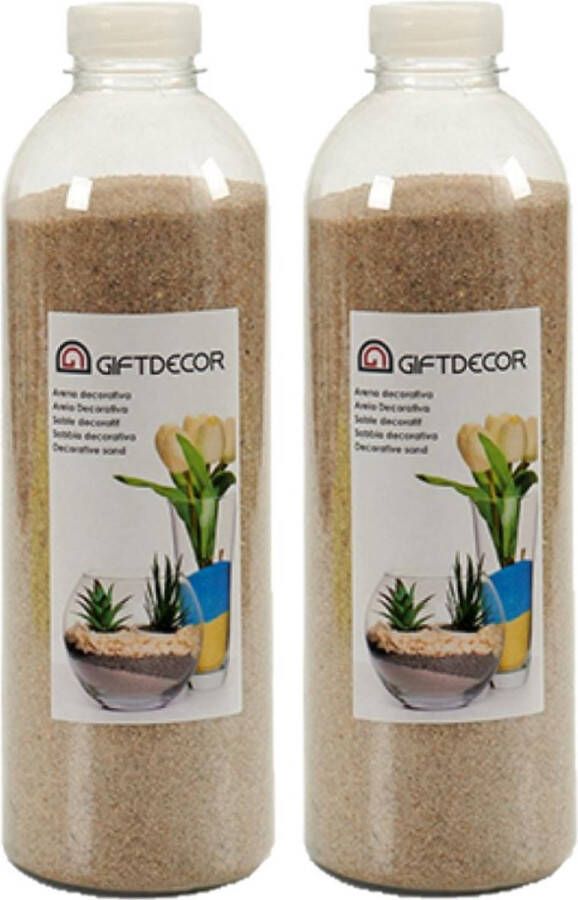 Giftdecor 4x pakjes hobby decoratiezand naturel bruin 1 5 kg Aquarium bodembedekking