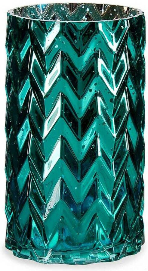 Giftdecor Bloemenvaas luxe decoratie glas turquoise blauw 11 x 20cm