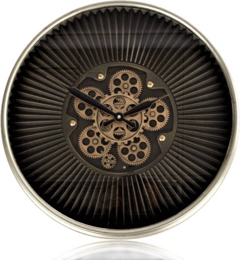 Gifts Amsterdam Radarklok type Stefan Staal 55 x 7 cm | Zwart met goud