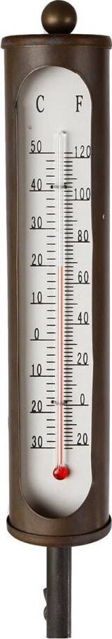 Gifts Amsterdam Tuinprikker Thermometer 126 Cm Staal Mat Brons