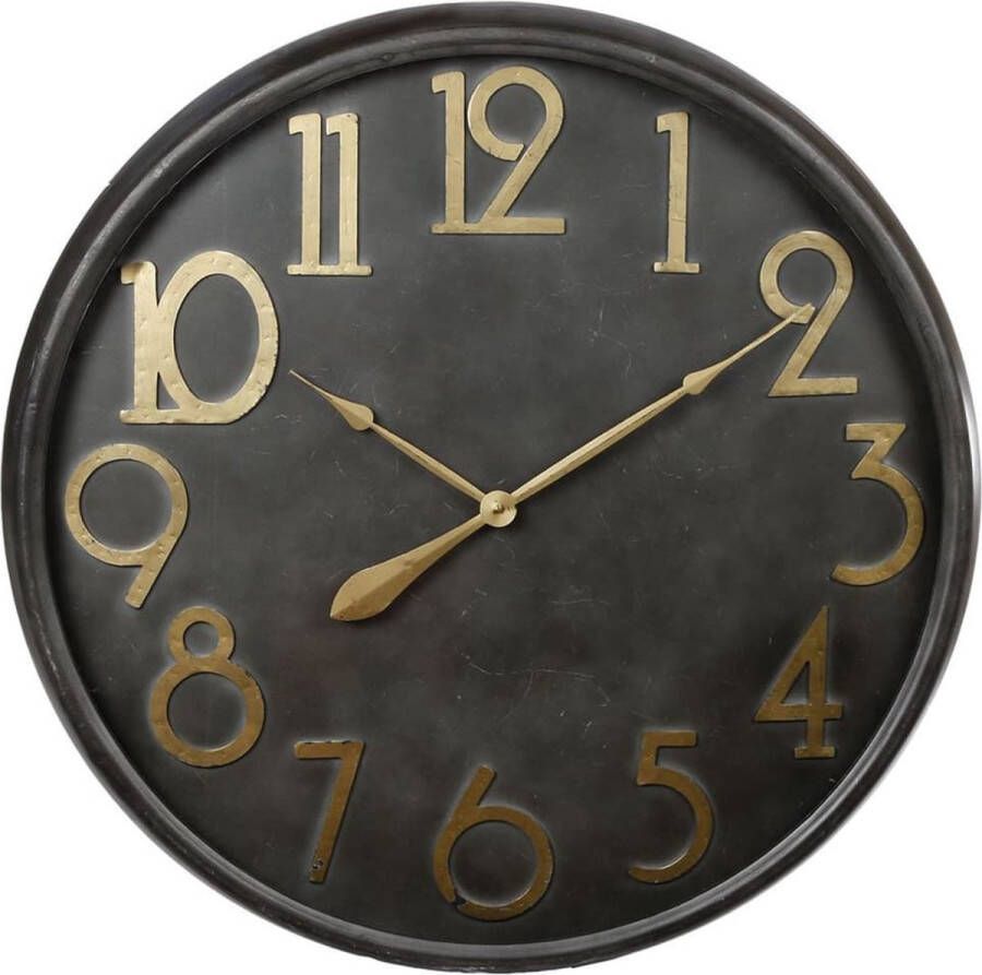 Gifts Amsterdam Wandklok 80 5 cm antiekzwart en goudkleurig