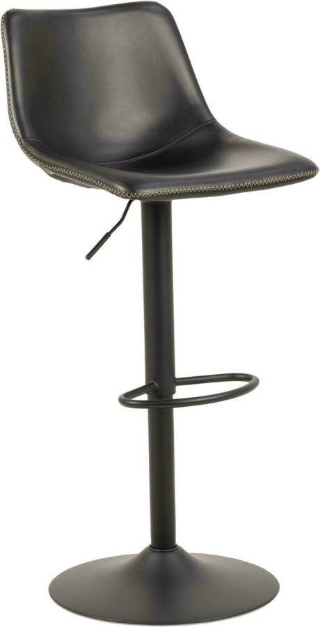 Bendt Draaibare Barkruk 'Xanthe' PU kleur Zwart (zithoogte 61-83cm)