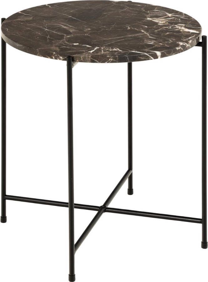 Giga Living Bijzettafel Cardinham Marmer Bruin Ø42x45cm