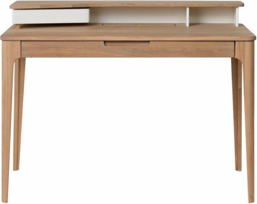 Giga Living Bureau Naturel Eikenhout 60x120x78-90cm Bureau Amalfi Naturel Wit