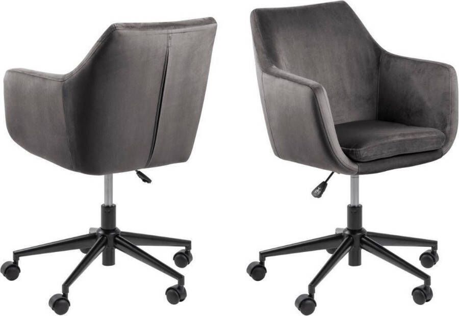 Bendt Grijs Bureaustoel Arne velours draaibaar in hoogte verstelbaar