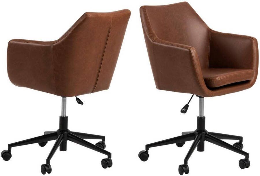 Giga Living Bureaustoel Erica leather look Bruin