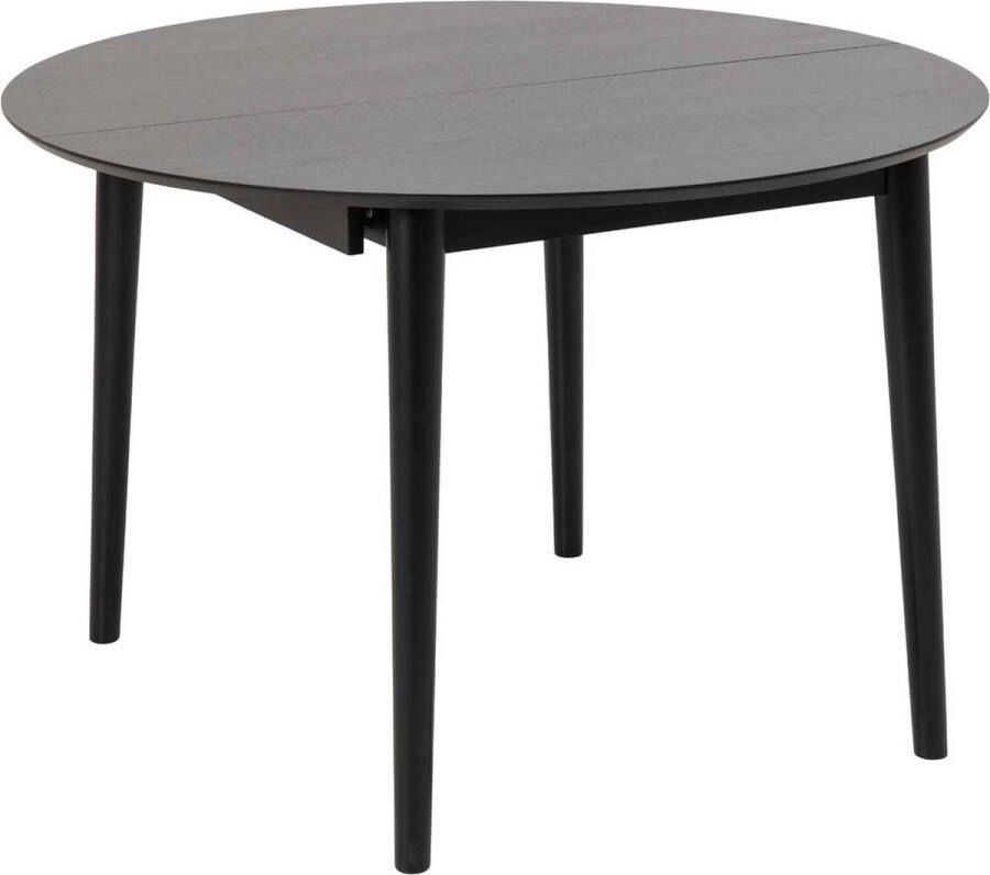 Bendt Uitschuifbare Ronde Eettafel Montreux Eiken 115-154 x 115cm zwart