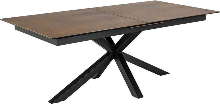 Giga Living Eettafel Bruin Uitschuifbaar Keramiek Metaal 200 240x100x76cm Eettafel Durgan