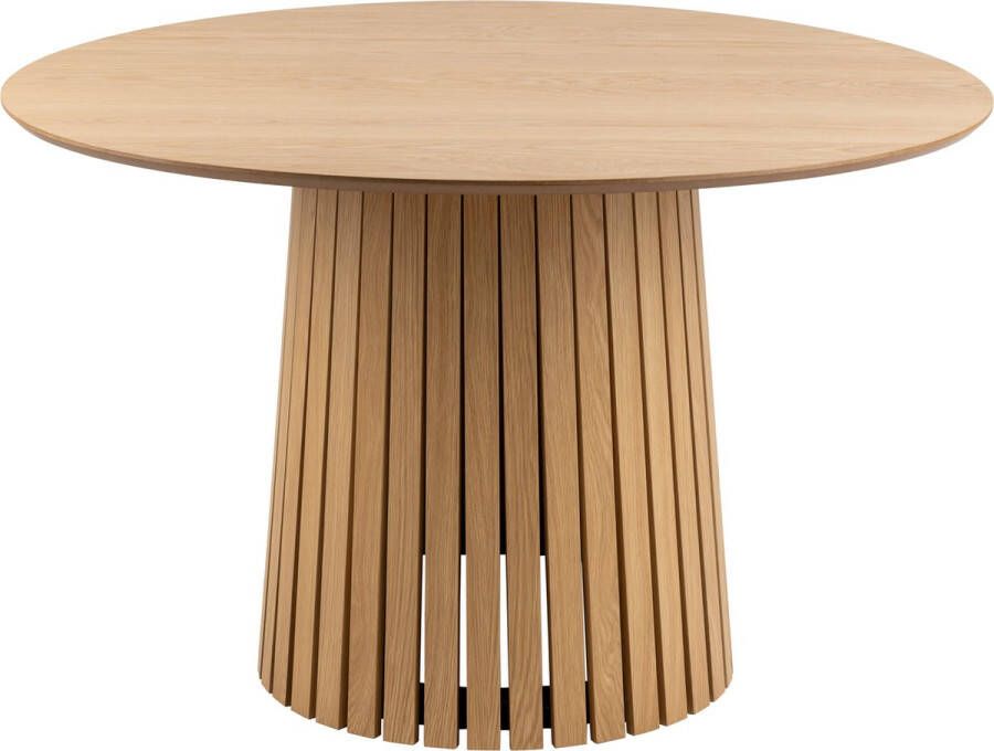 Hioshop Chris eetkamertafel Ø120 cm eikenfineer.