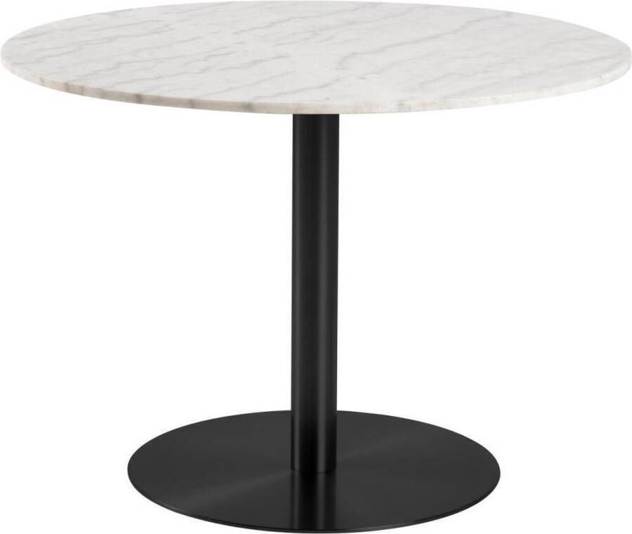 Bendt Ronde Eettafel 'Clement' Ø105cm Wit Marmer Zwart kleur Wit Zwart