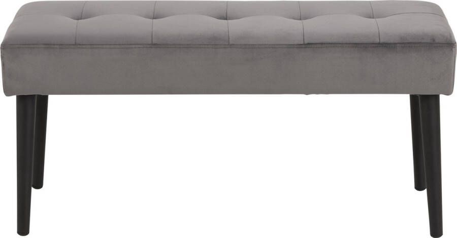Leen Bakker Bankje Gaby fluweel donkergrijs 45x95x38 cm